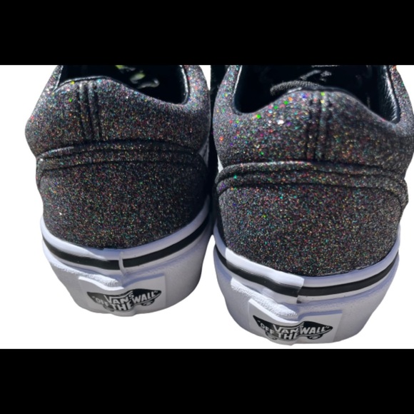 vans old skool glitter rainbow black